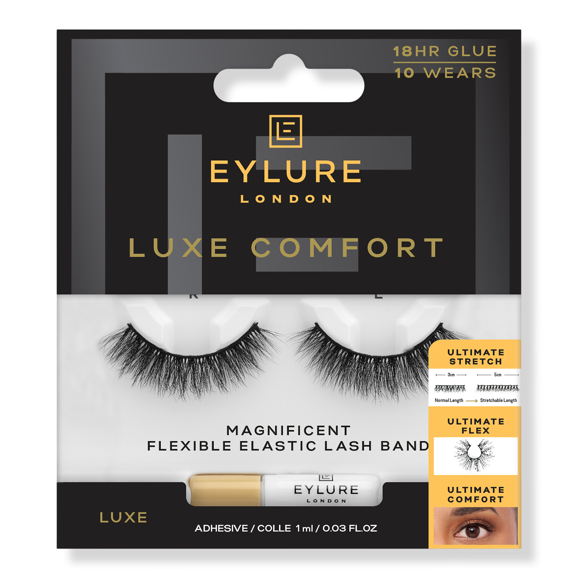 Eylure Luxe Comfort Faux Mink False Eyelashes, Magnificent #1