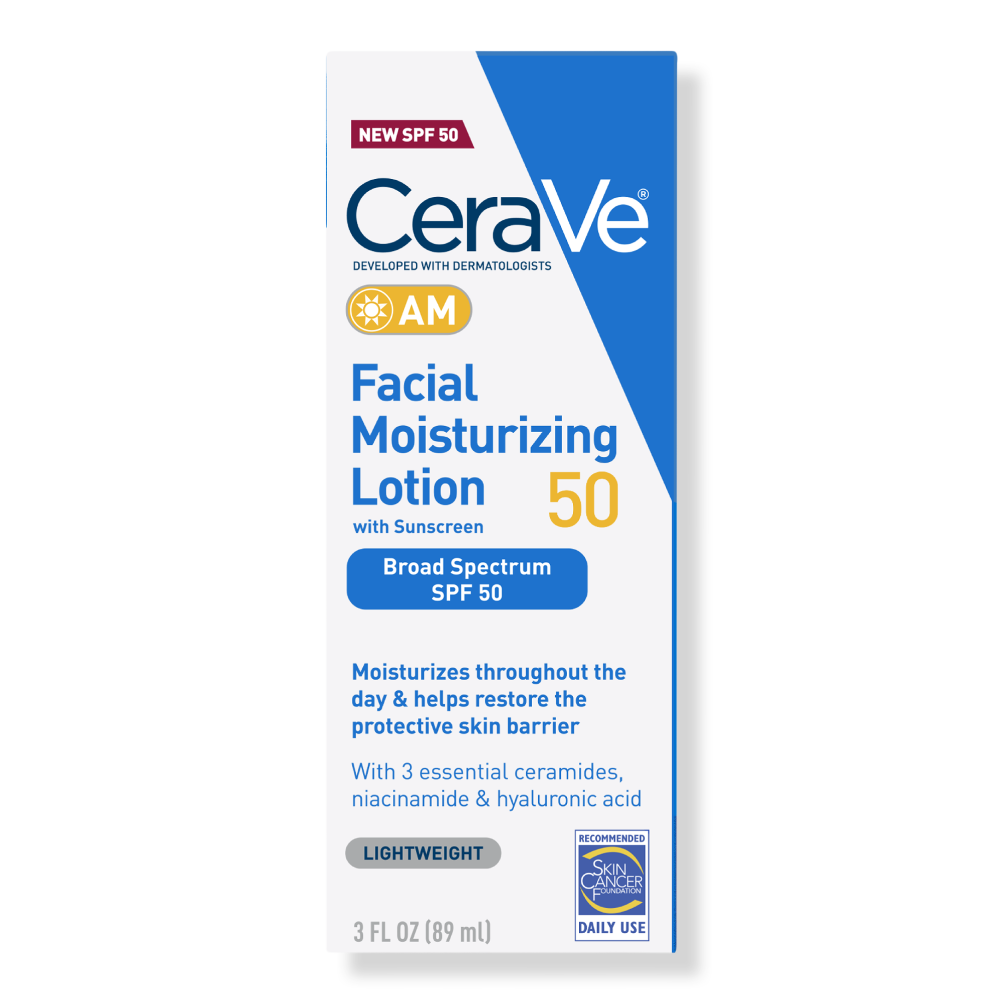 CeraVe AM Lotion Face Moisturizer with SPF 50 for Balanced to Oily Skin #1