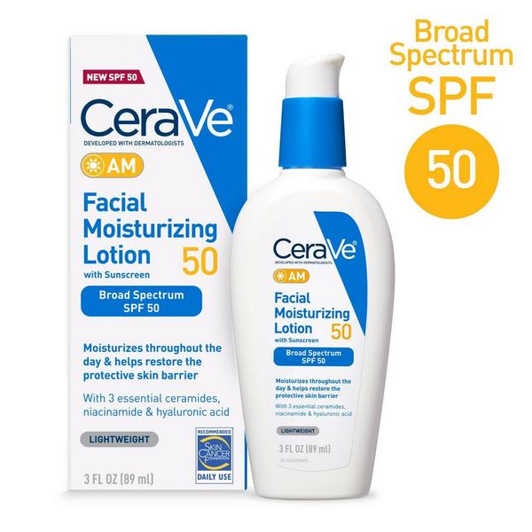 CeraVe AM Lotion Face Moisturizer with SPF 50 for Balanced to Oily Skin #2