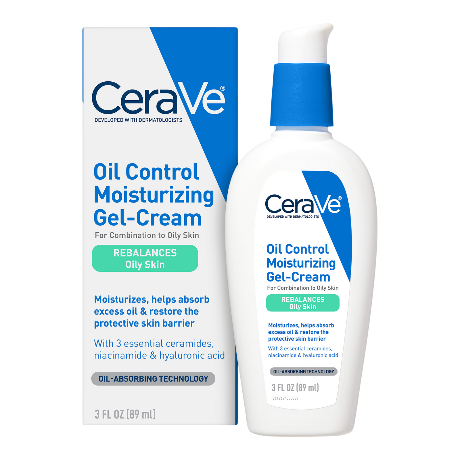 Oil Control Moisturizing Gel-Cream Face Moisturizer with Silica To Rebalance Oily Skin