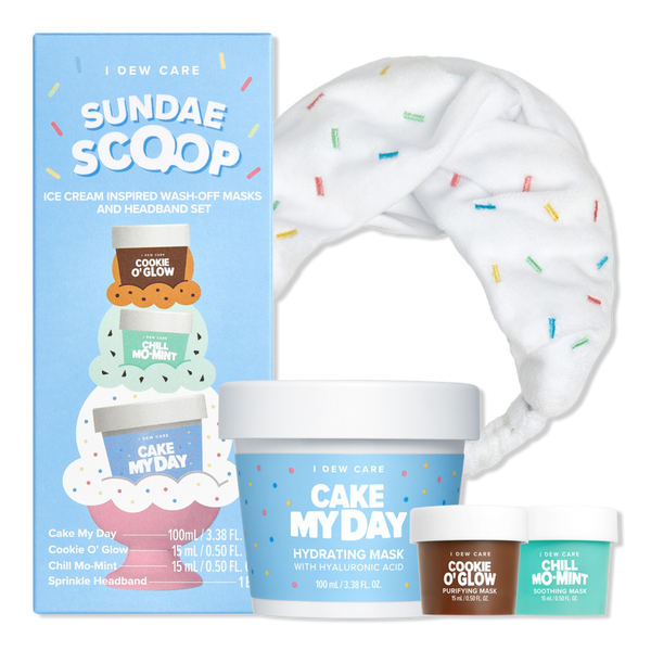 I Dew Care Sundae Scoop Ice Cream-Inspired Wash-Off Masks & Headband Set #1