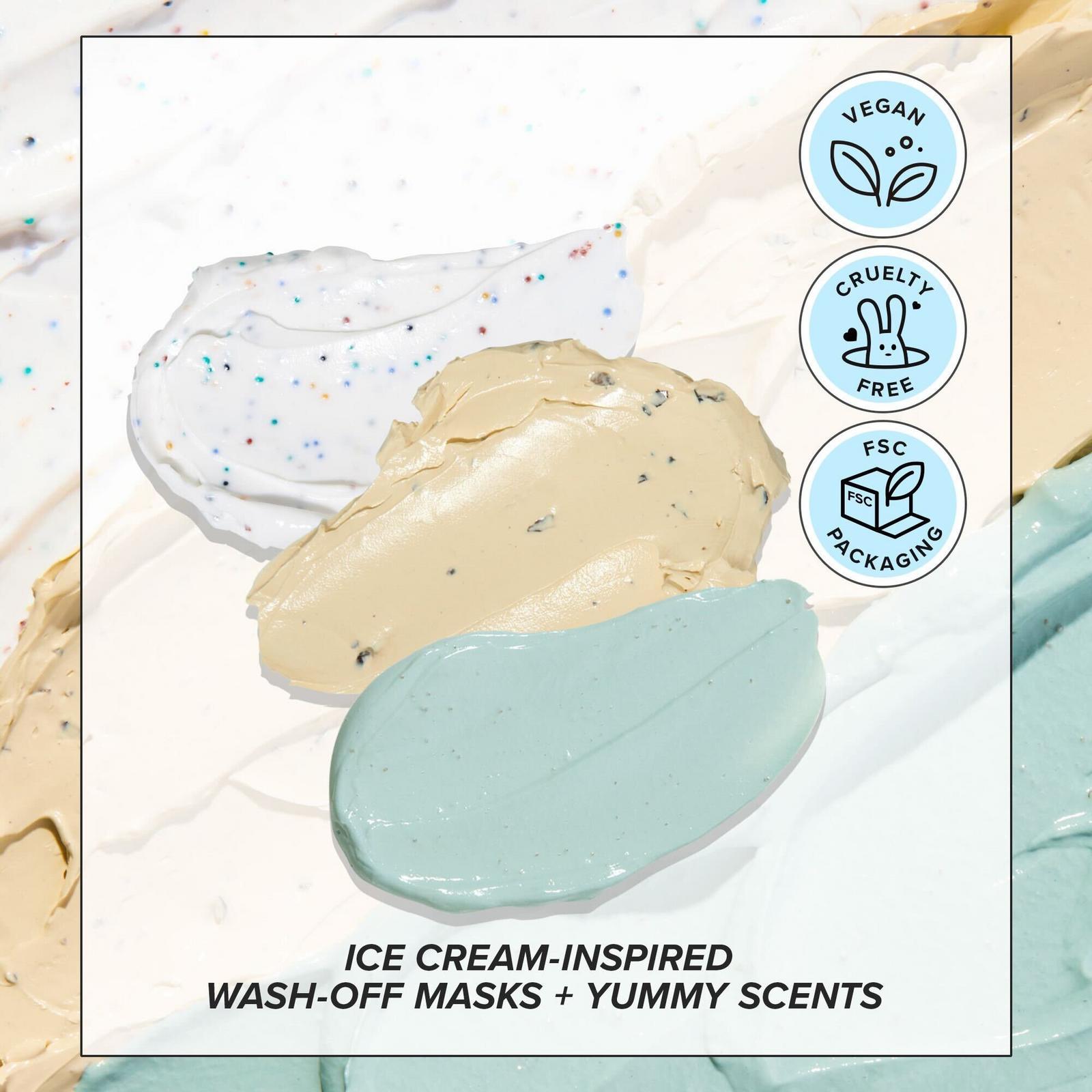 Sundae Scoop Ice Cream-Inspired Wash-Off Masks & Headband Set