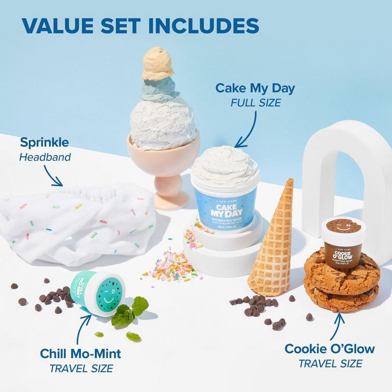 I Dew Care Sundae Scoop Ice Cream-Inspired Wash-Off Masks & Headband Set #3