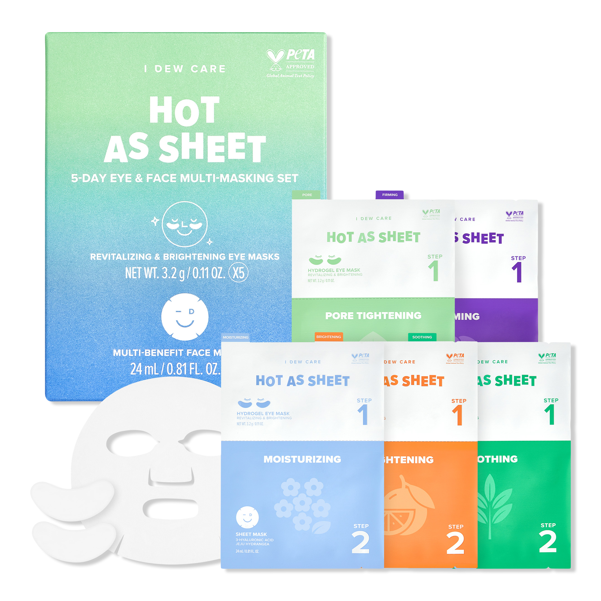 I Dew Care Hot As Sheet 5-Day Eye & Face Multi-Masking Set #1