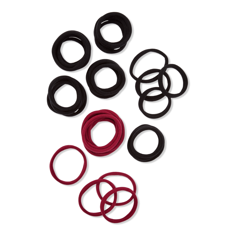 Wet Brush Reclaimed Boho Nylon Hair Elastics - Berry & Black