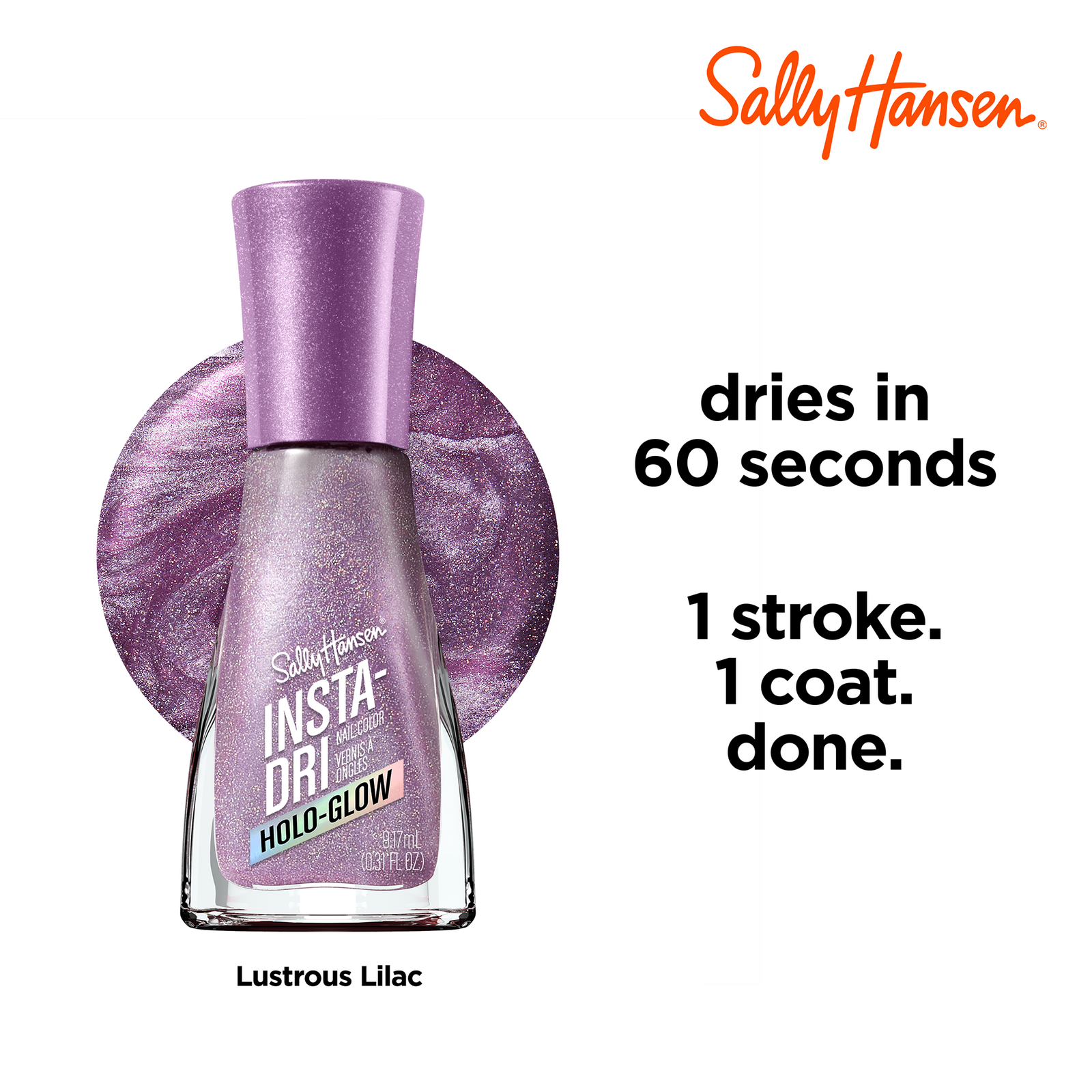 Insta-Dri Nail Polish, Pinks/Purples - Lustrous Lilac