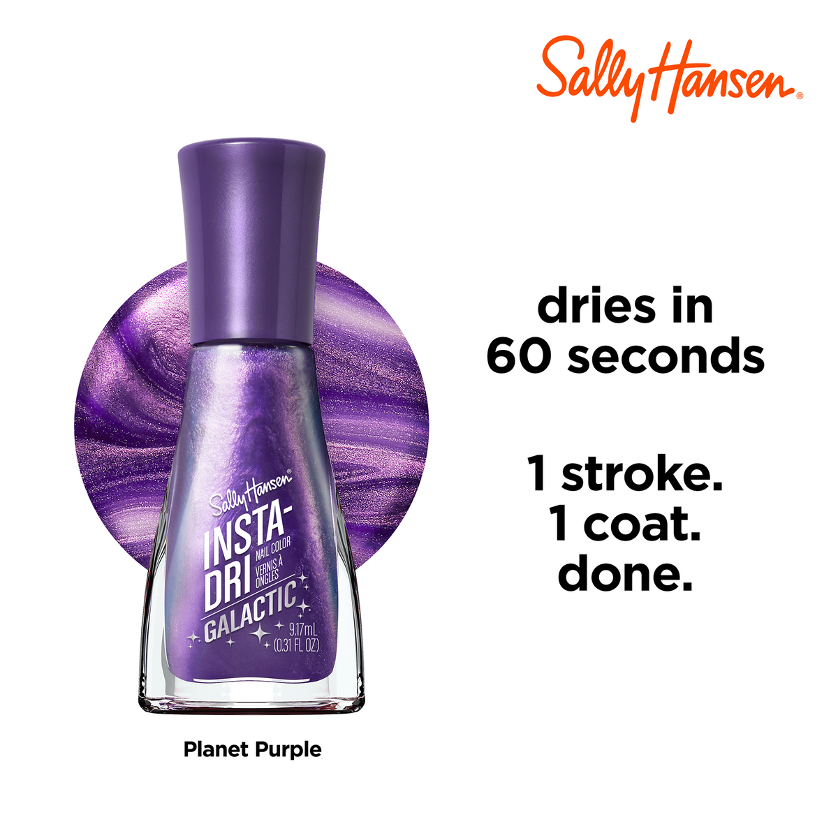 Insta-Dri Nail Polish, Pinks/Purples - Planet Purple