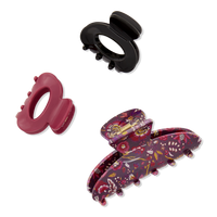Reclaimed Boho Berry Floral Claw Clips