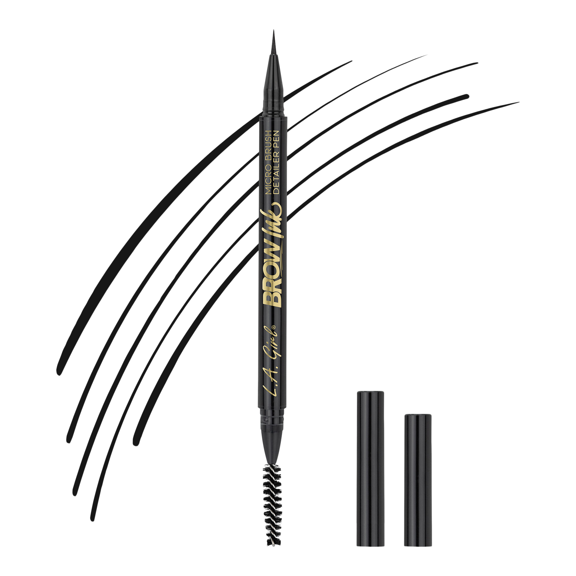 Стойкая подводка-кисть для бровей L.A. Girl Brow Ink, цвет: Мягкий чёрный — фото 3