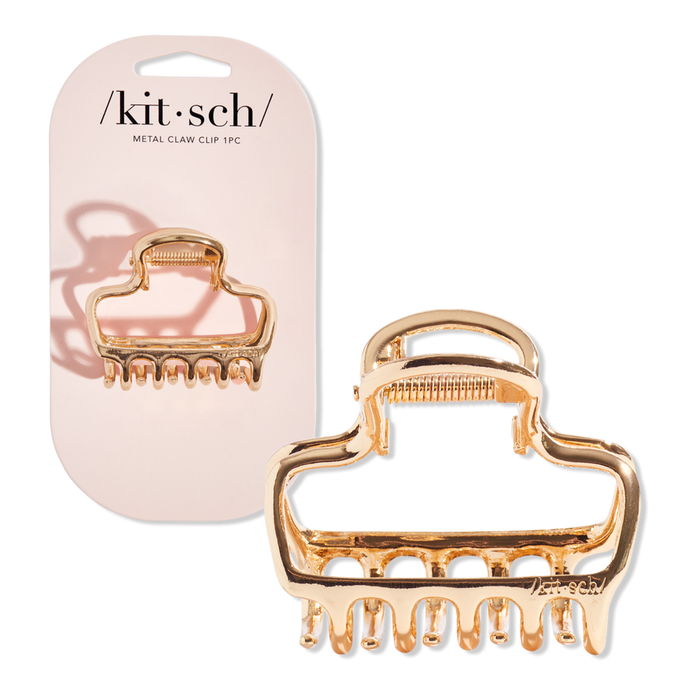 Kitsch Metal Medium Open Shape Puffy Claw Clip - Gold In Gold