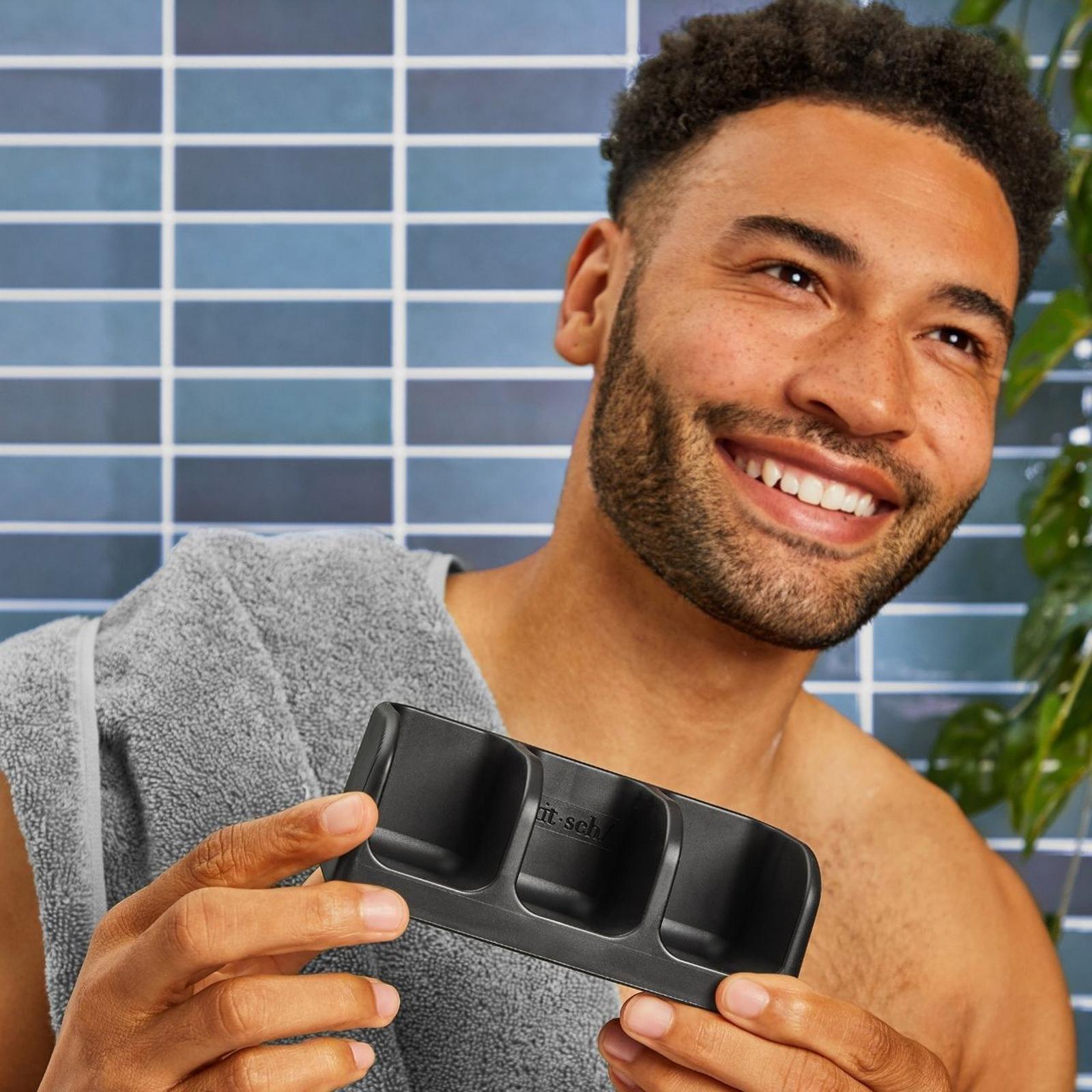Bottle-Free Beauty Self-Draining Soap Dish - Black