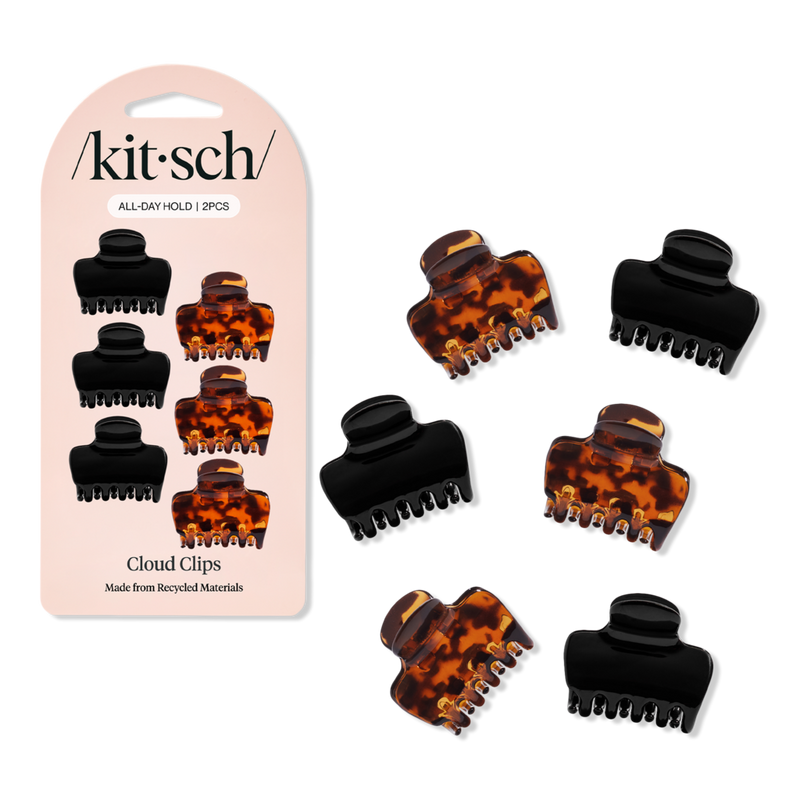 Kitsch - Black & Tort Recycled Plastic Mini Puffy Claw Clips