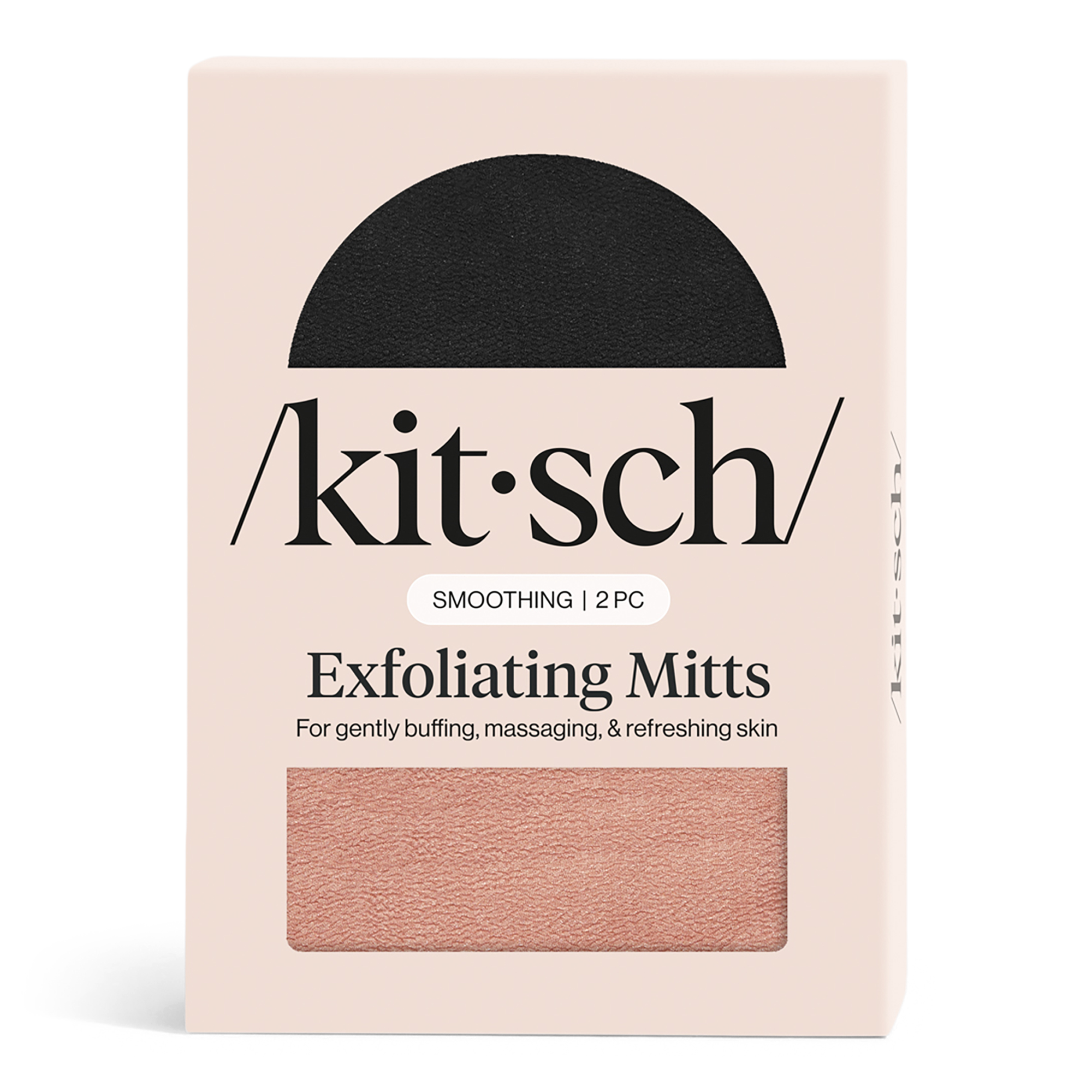 Перчатки Kitsch Exfoliating Glove 2pc Set, цвет: Чёрный / Терракотовый — фото 3