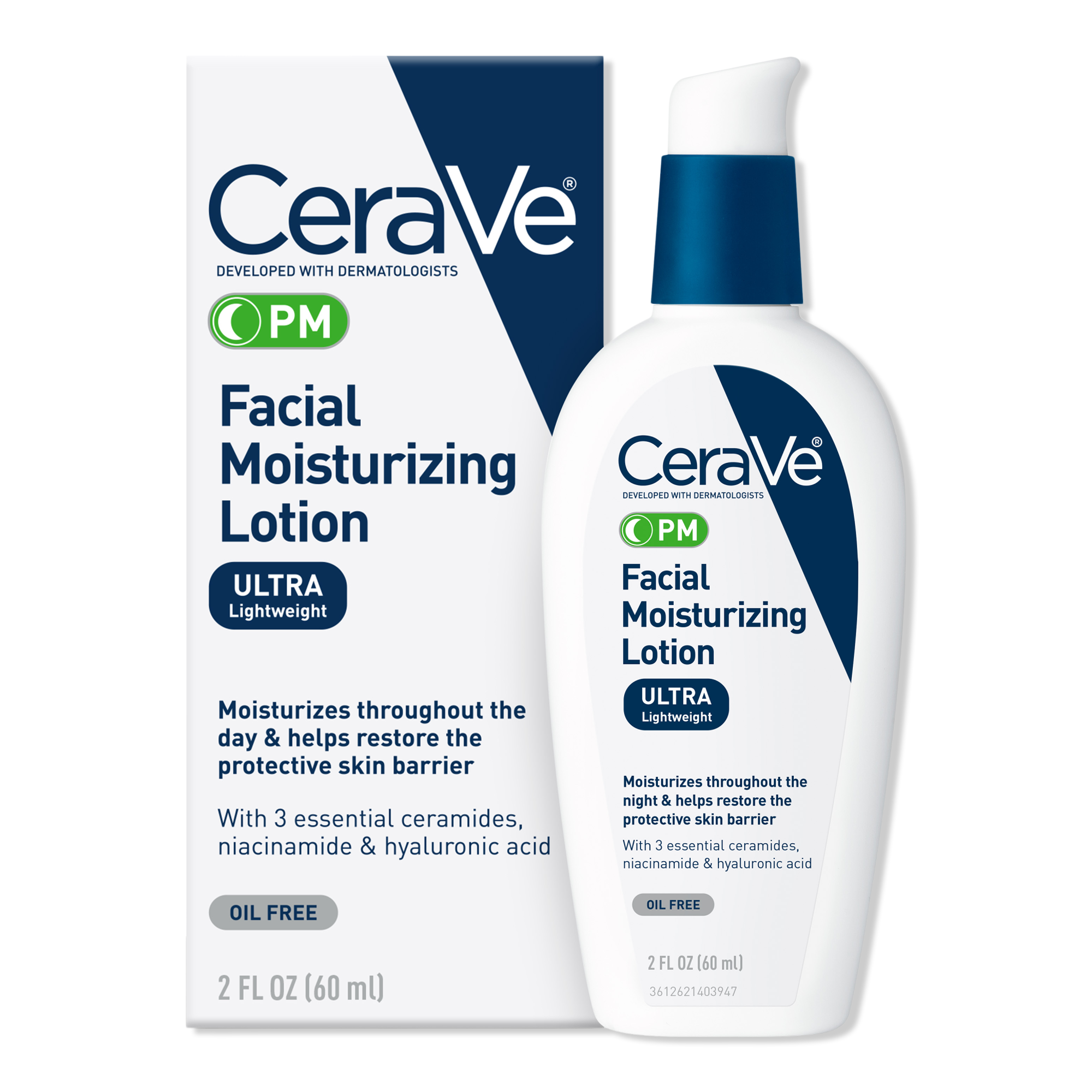 CeraVe PM Lotion Face Moisturizer, Oil-free Night Cream for All Skin Types #1