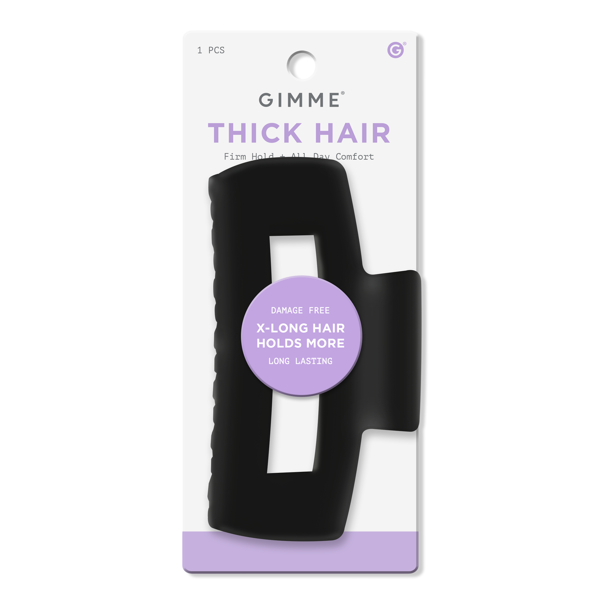 GIMME beauty Thick Hair Large Claw Clip Cavity - Black #1