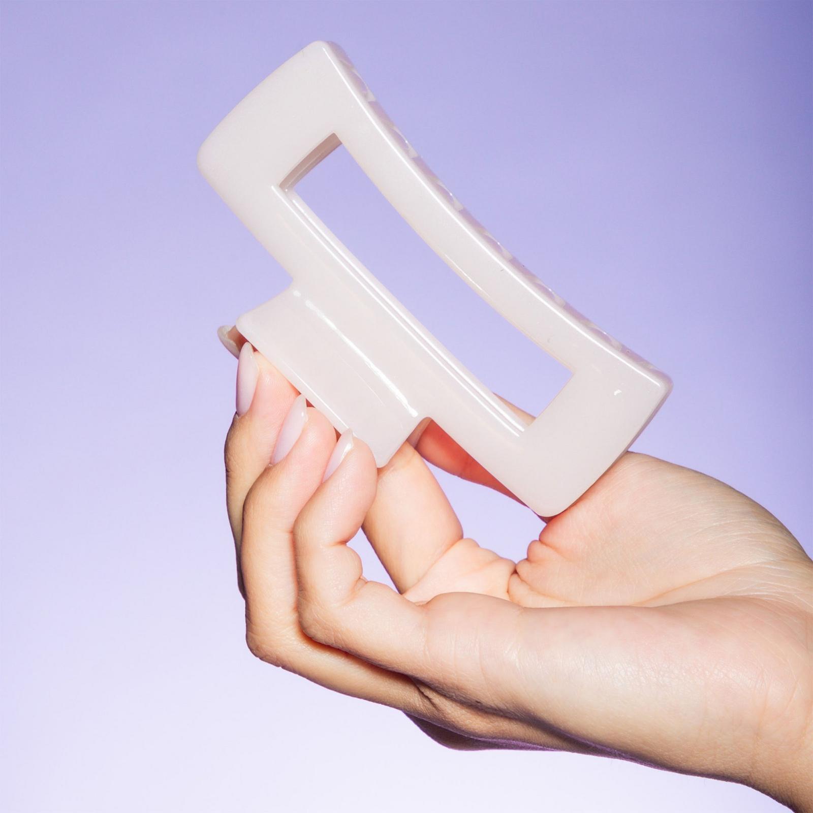 Thick Hair Rectangle Claw Clip - Purple/Cream
