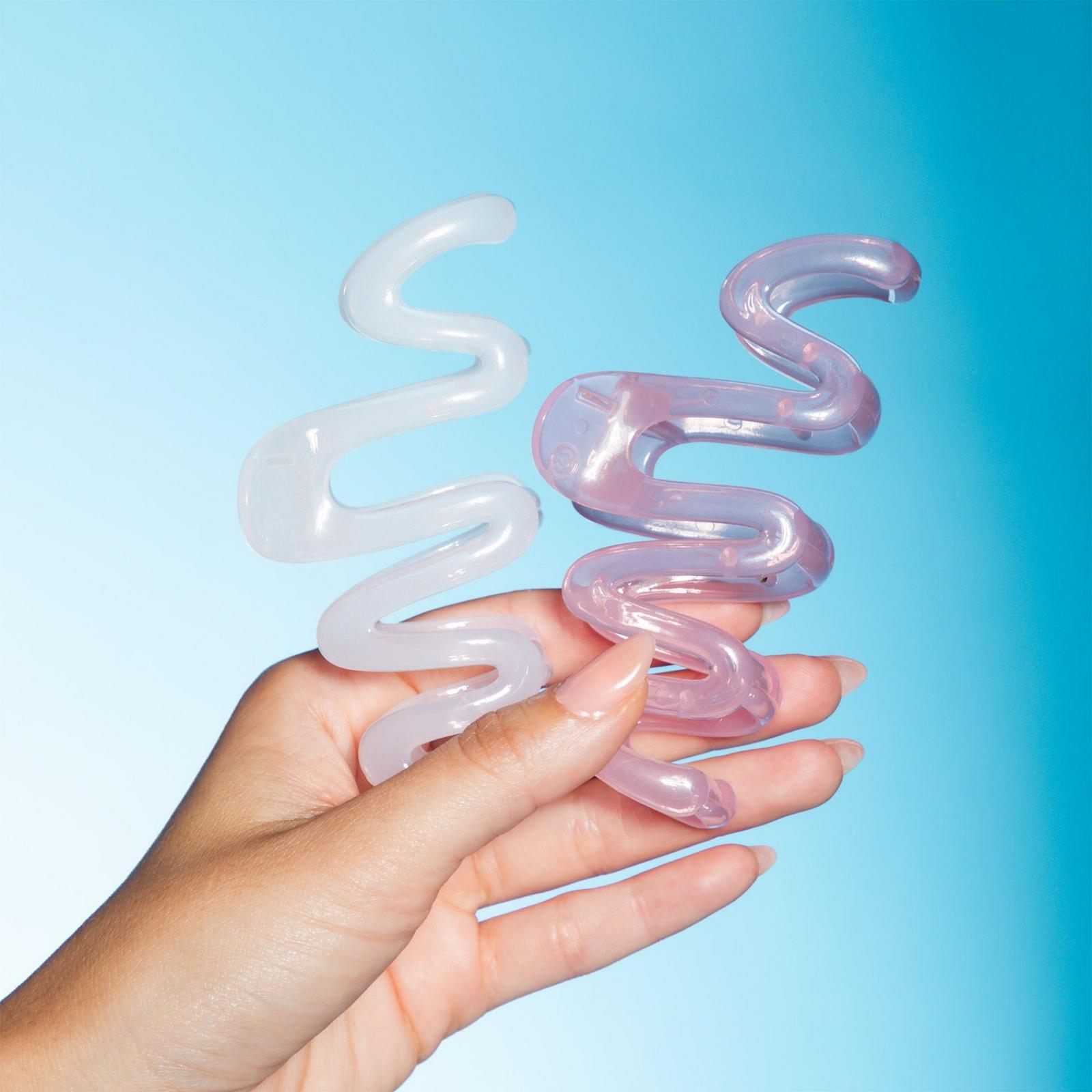 Medium Hair Squiggle 2.0 Claw Clip - Pink/White