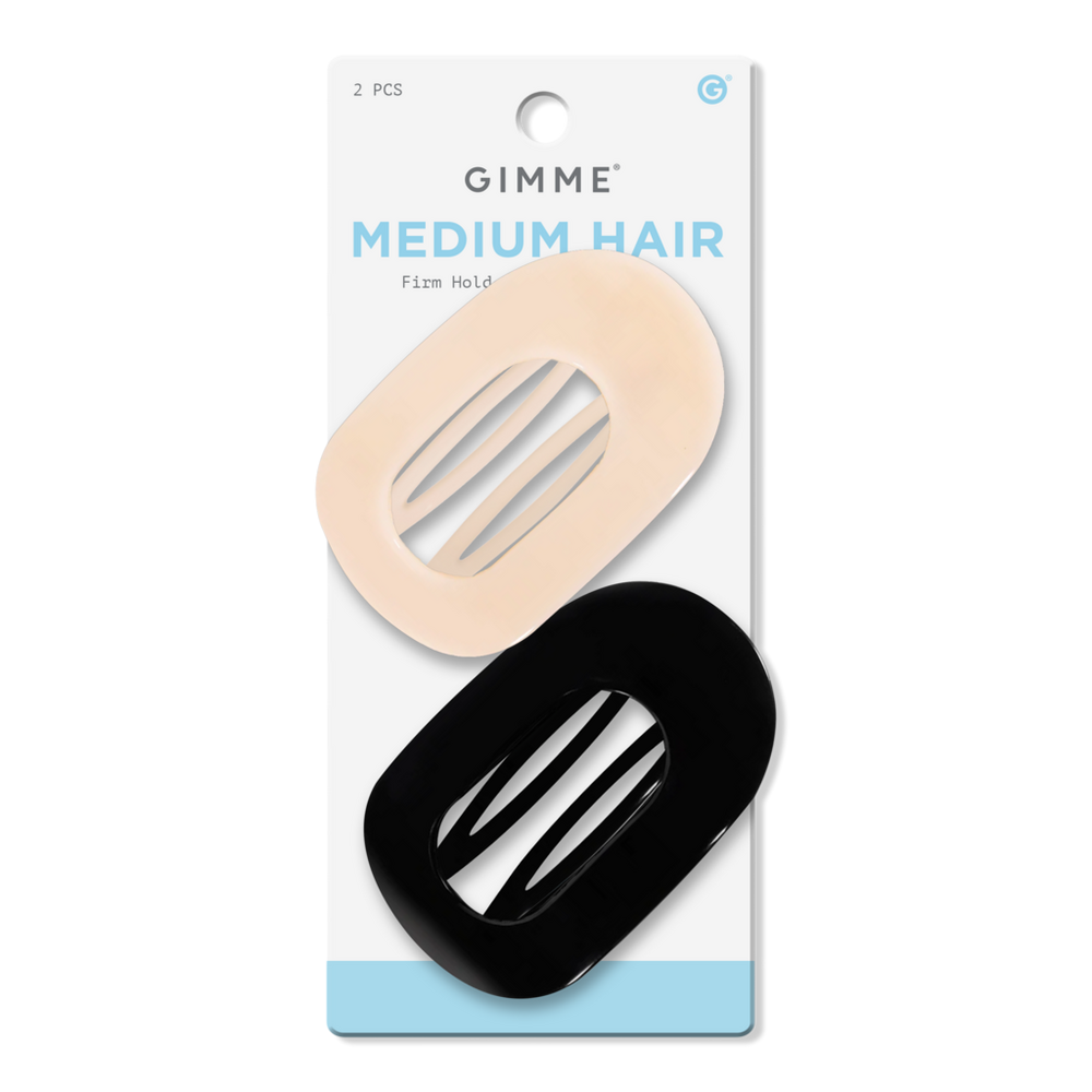GIMME beauty Medium Hair Lay Flat Claw Clip - Black/Cream