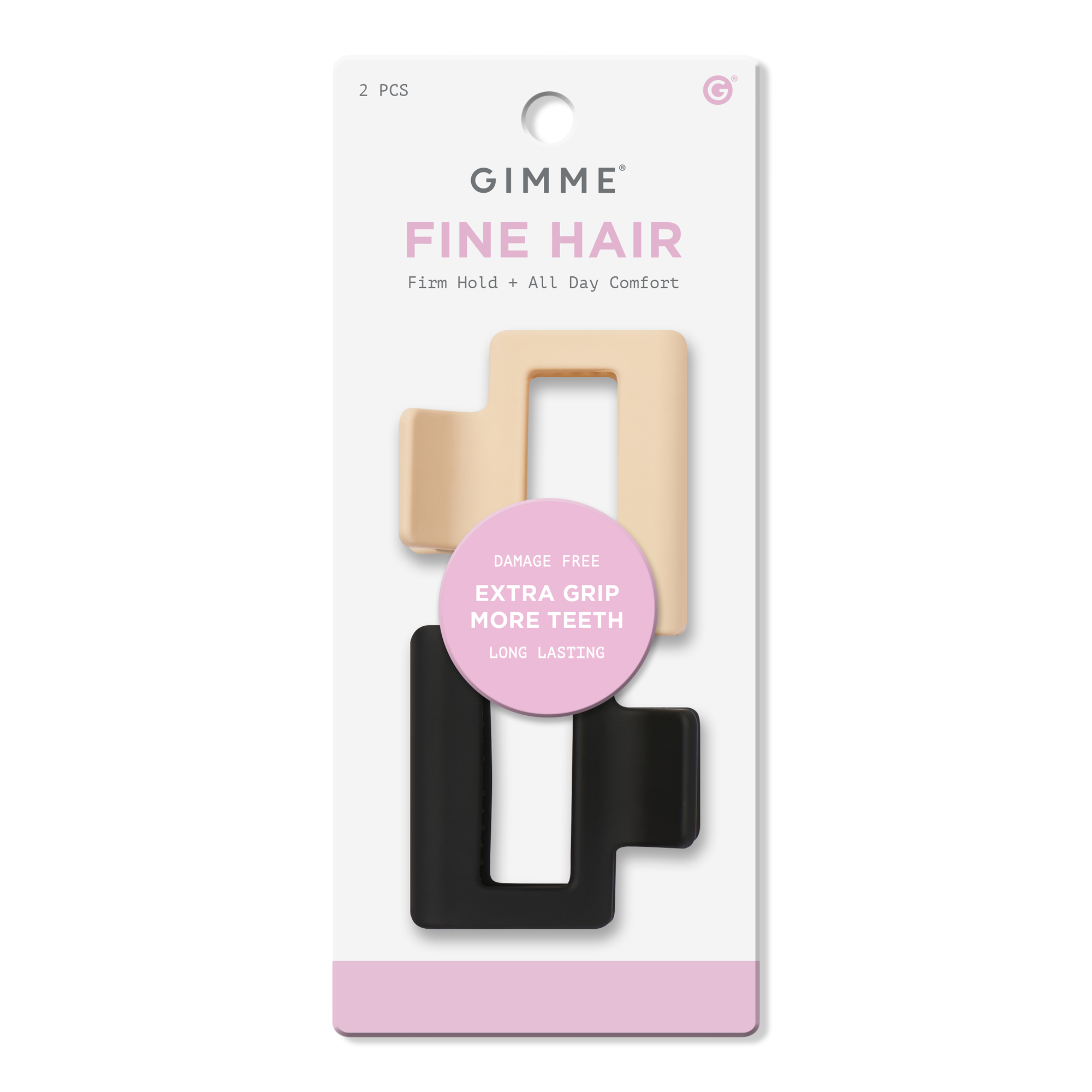 GIMME beauty Fine Hair Square Extra Grip Claw Clip #1