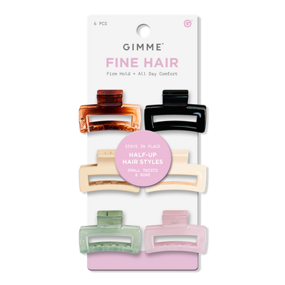 GIMME beauty Fine Hair Small Rectangles Claw Clip