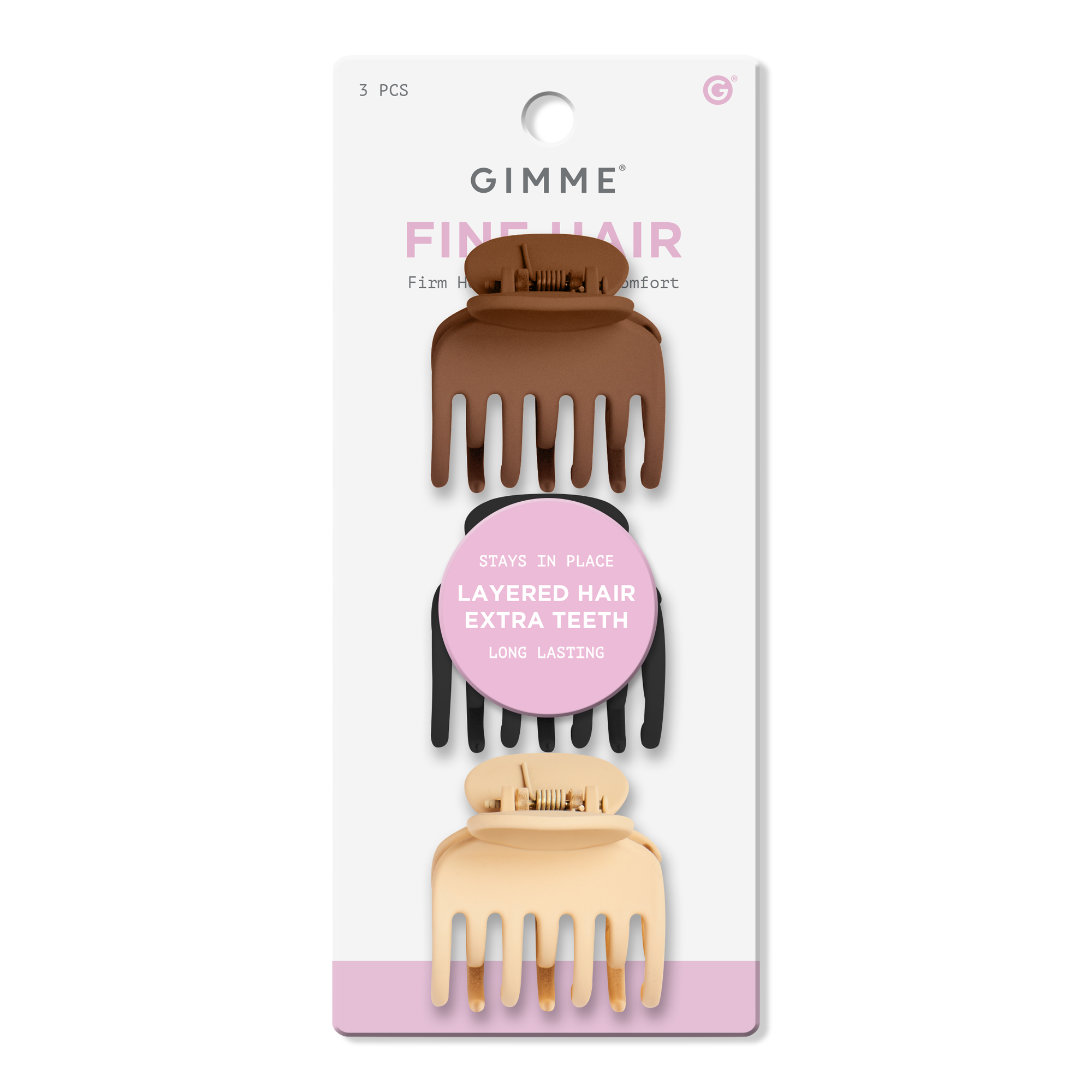 GIMME beauty Fine Hair Double Teeth Claw Clip #1