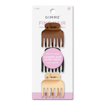 GIMME beauty Fine Hair Double Teeth Claw Clip