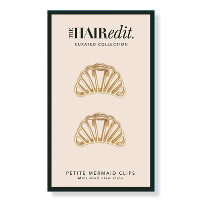 The Hair Edit Petite Gilded Mermaid Shell Mini Claw Clips