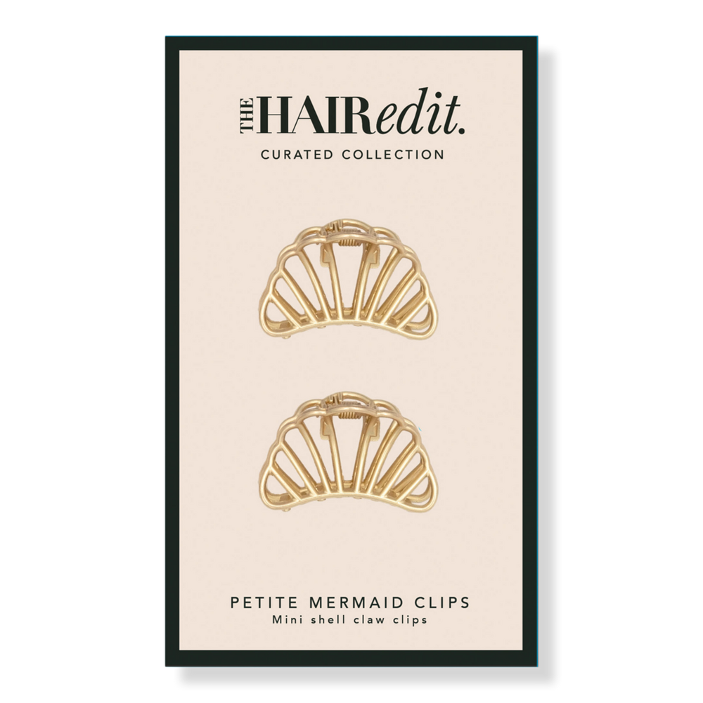 The Hair Edit Petite Gilded Mermaid Shell Mini Claw Clips