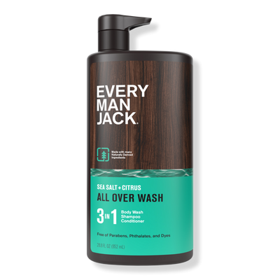 Every Man Jack Sea Salt + Citrus Hydrating Men's 3-in-1 Body Wash, Shampoo and Conditioner
