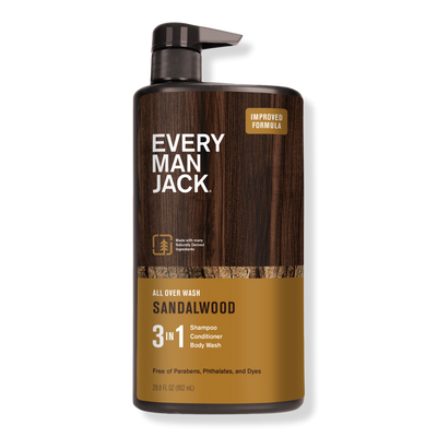 Every Man Jack Hydrating Men's 3-in-1 Body Wash and Shampoo & Conditioner