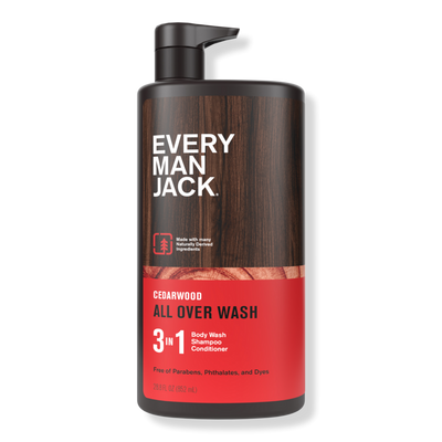 Every Man Jack Cedarwood Hydrating Men's 3-in-1 Body Wash and Shampoo & Conditioner