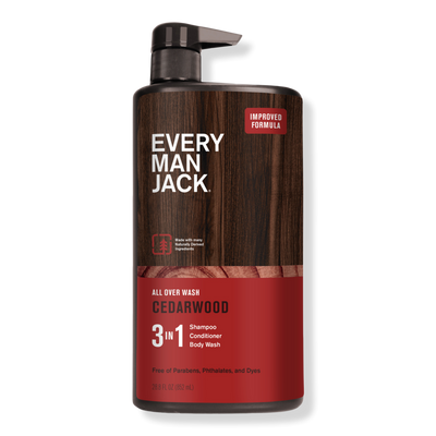 Every Man Jack Cedarwood Hydrating Men's 3-in-1 Body Wash and Shampoo & Conditioner