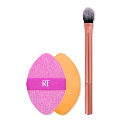 Real Techniques Precision Perfection Powder Puff + Makeup Brush Duo