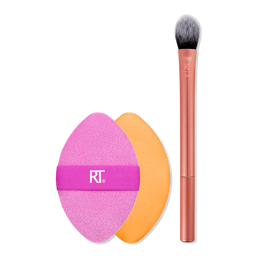 Real Techniques Precision Perfection Powder Puff + Makeup Brush Duo