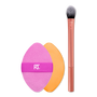 Real Techniques Precision Perfection Powder Puff + Makeup Brush Duo
