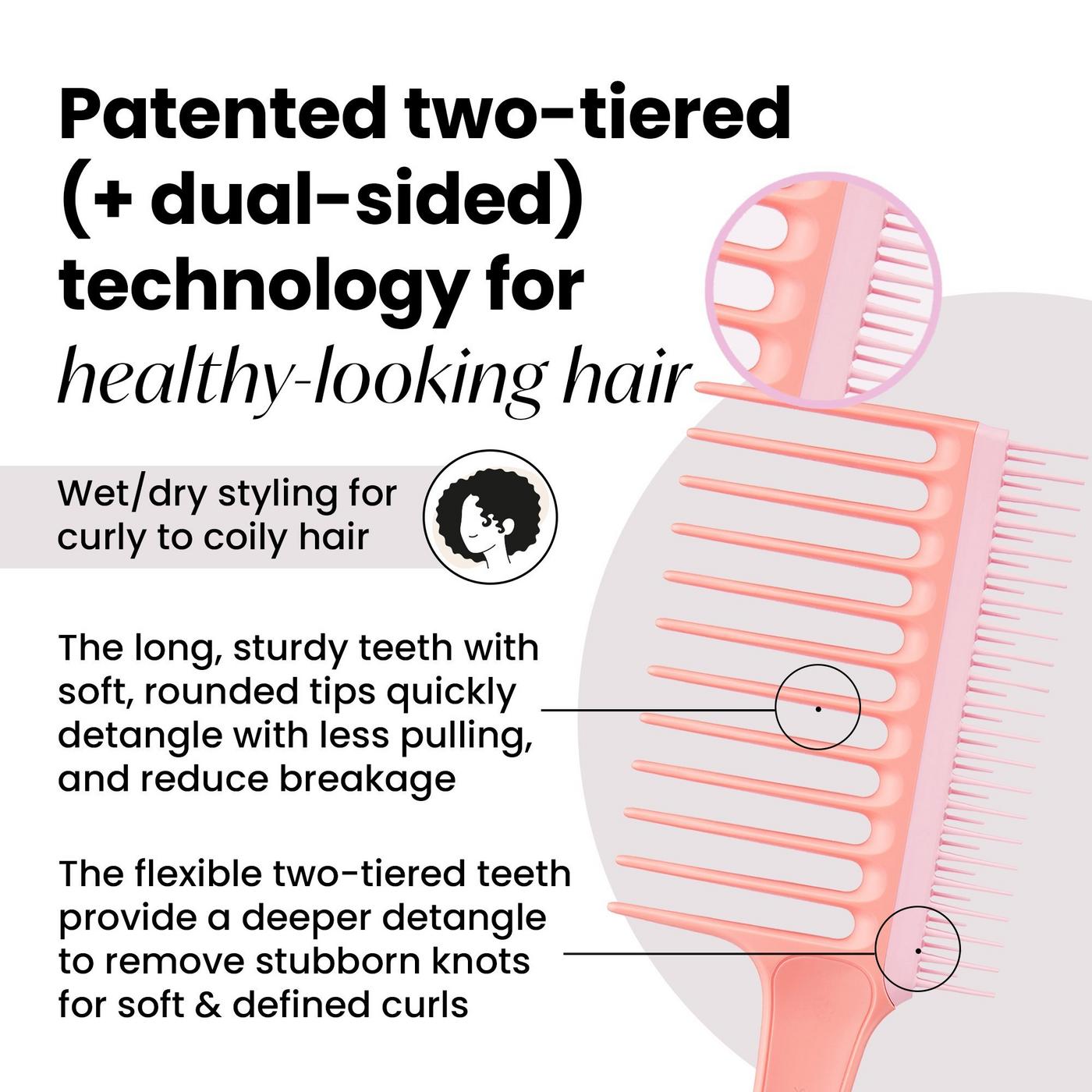 The Wide Tooth Dual Sided Comb - Peach