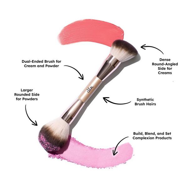 Brocha dúo para rostro para crema y polvo 2