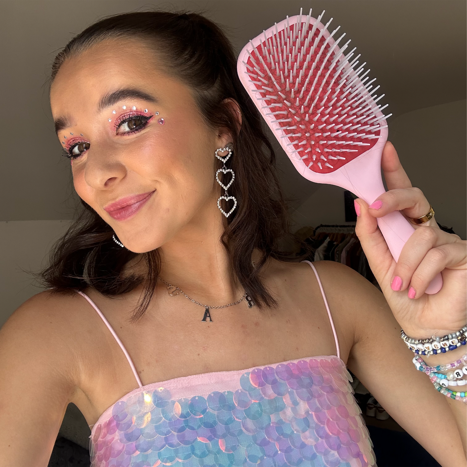 D38 Detangling and Styling Paddle - Pink Crush