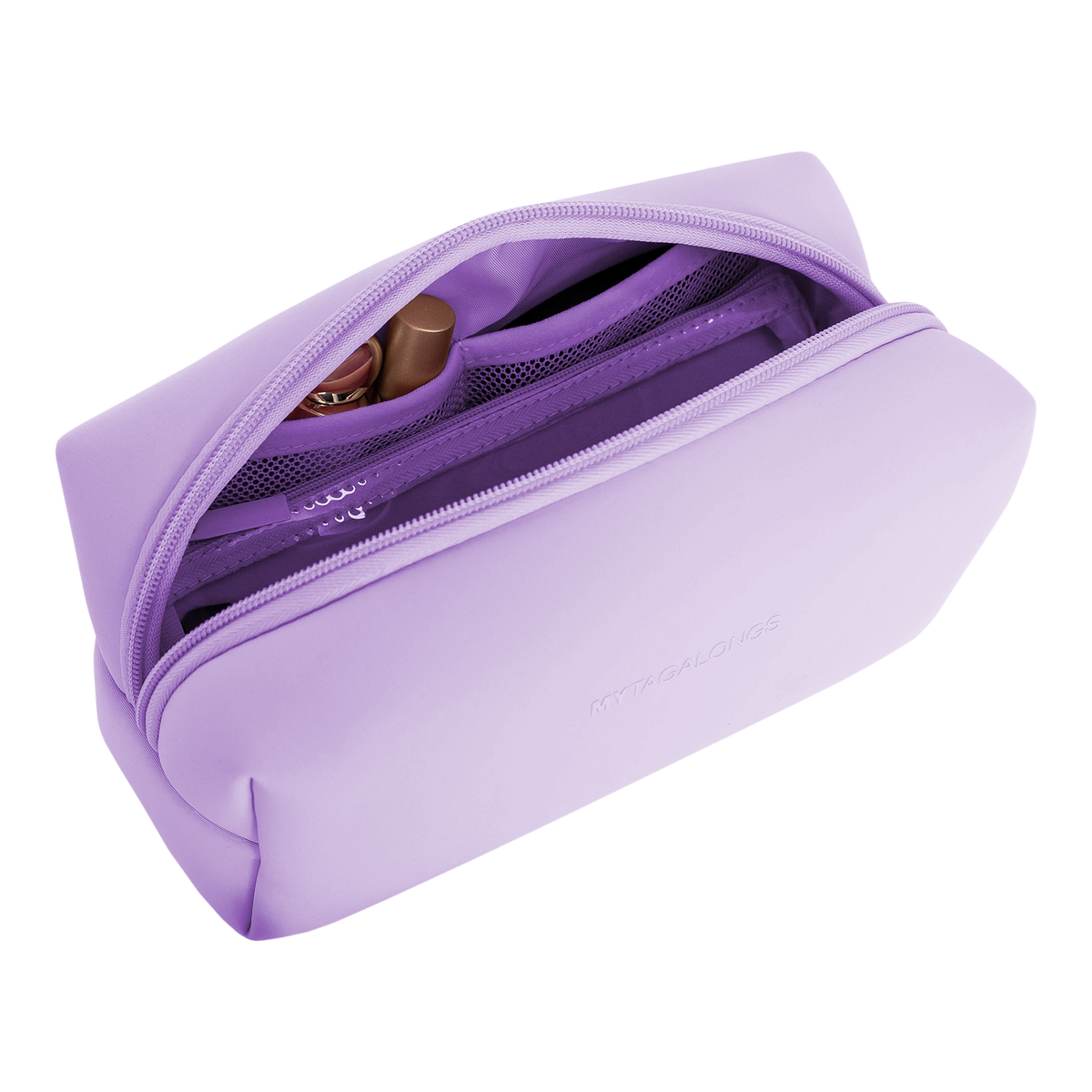 Cosmetic Case with Brush Pouch - Purple