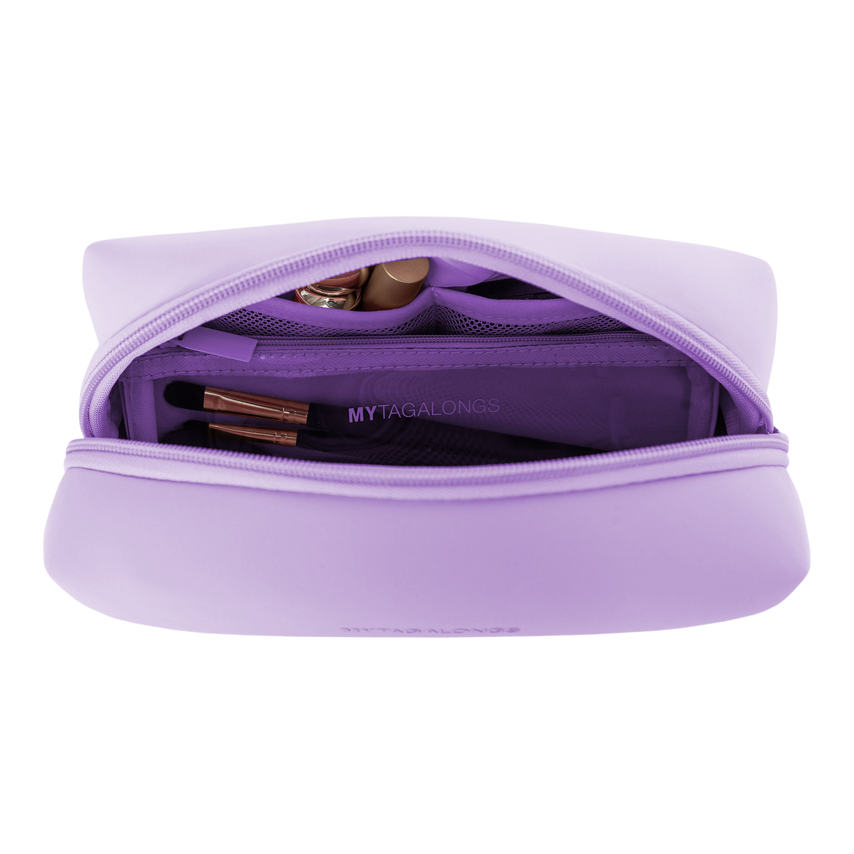 Cosmetic Case with Brush Pouch - Purple