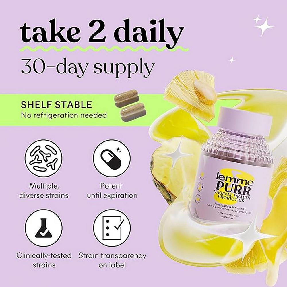 Purr: Vaginal Odor & pH Balance Probiotic Capsules
