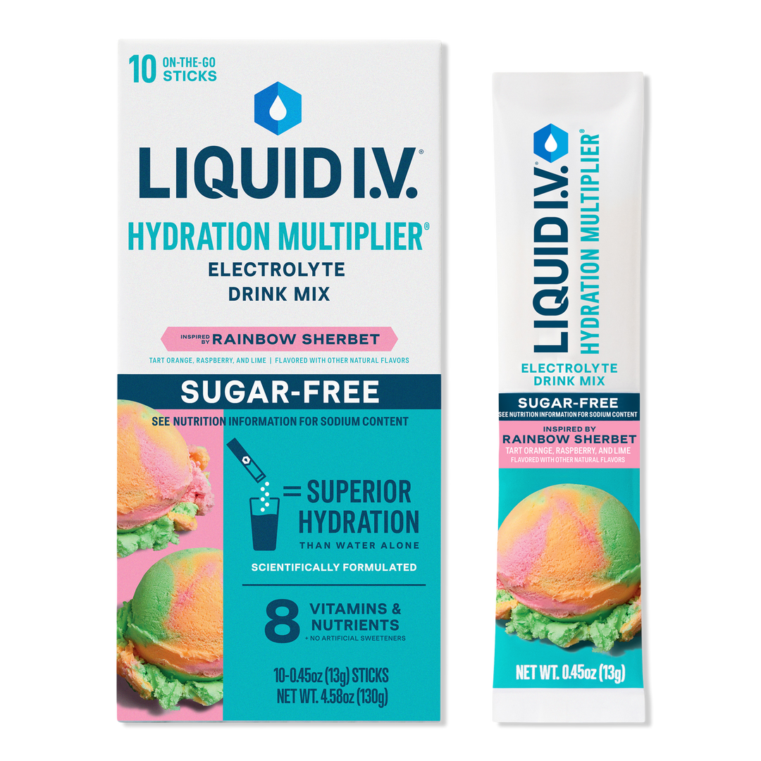 LIQUID I.V. Hydration Multiplier Electrolyte Drink Mix Sugar Free Rainbow Sherbet #1