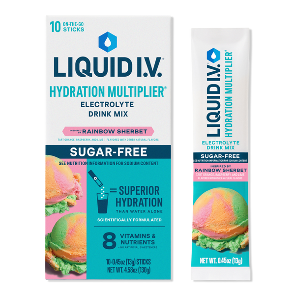 LIQUID I.V. Hydration Multiplier Electrolyte Drink Mix Sugar Free Rainbow Sherbet #1