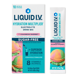 LIQUID I.V. Hydration Multiplier Electrolyte Drink Mix Sugar Free Rainbow Sherbet - 10 ct
