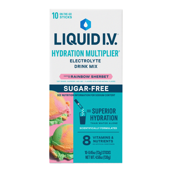 LIQUID I.V. Hydration Multiplier Electrolyte Drink Mix Sugar Free Rainbow Sherbet #2