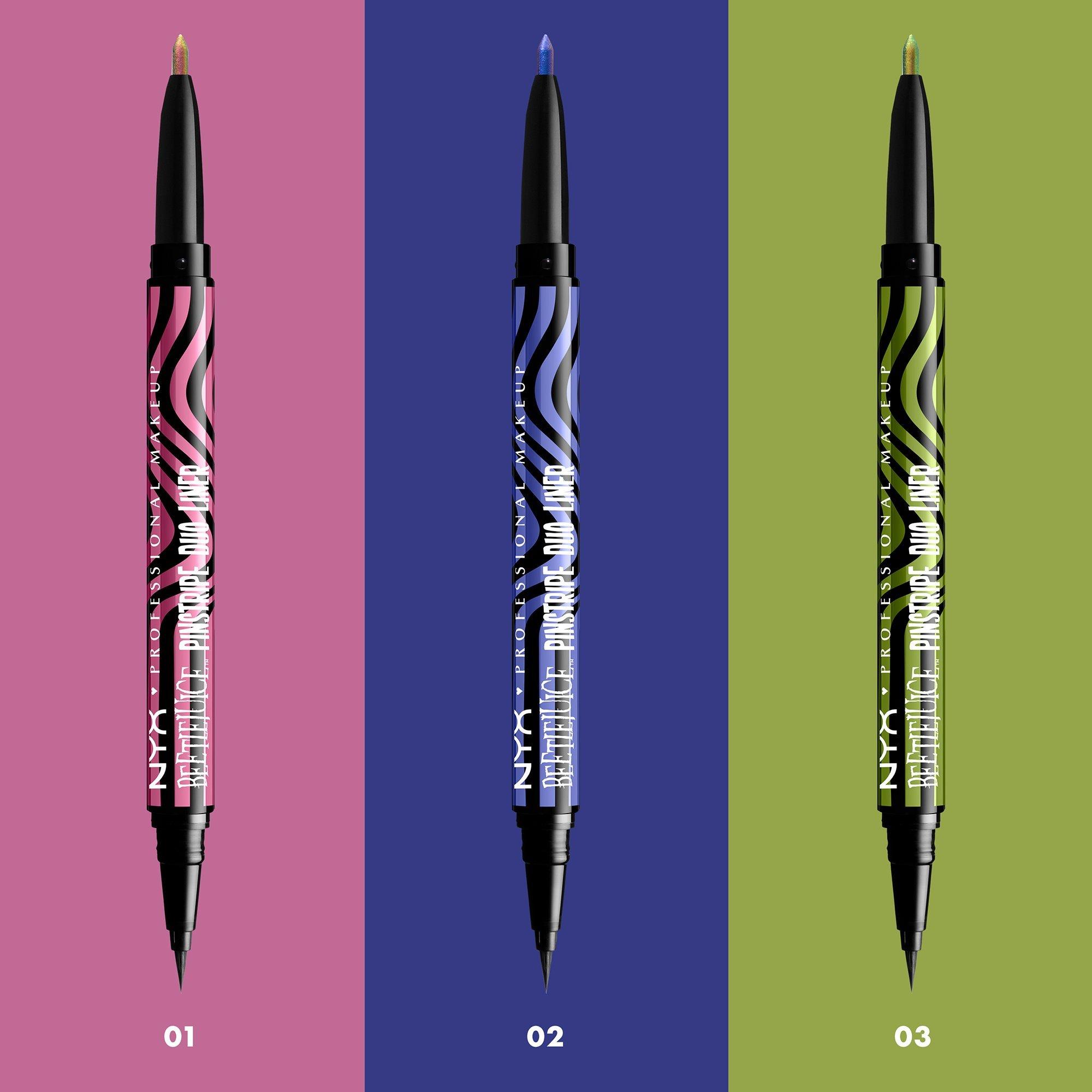 Двусторонняя подводка NYX Professional Makeup Beetlejuice Pinstripe, лимитированный выпуск, цвет: Розовый — фото 7