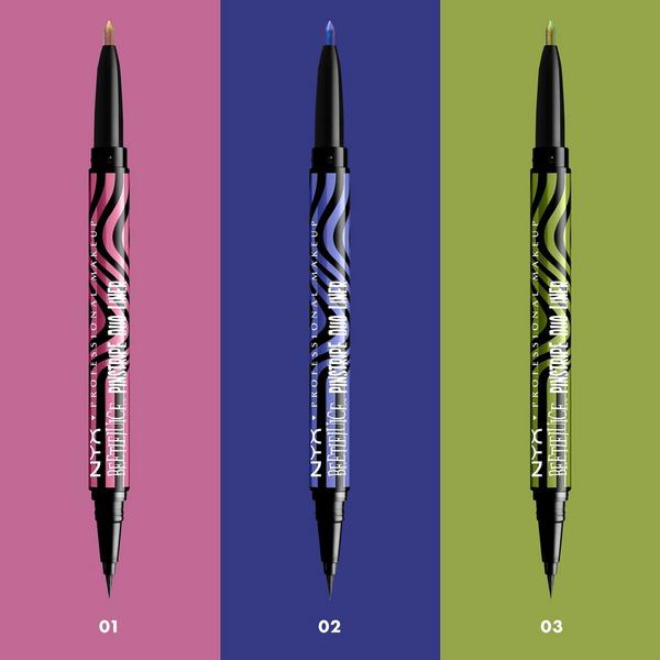 NYX Professional Makeup Limited Edition Beetlejuice Beetlejuice Pinstripe Dual Ended Chrome Eyeliner #7