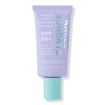 Naked Sundays 100% Mineral Primer Sunscreen SPF 50+ Lotion with Collagen