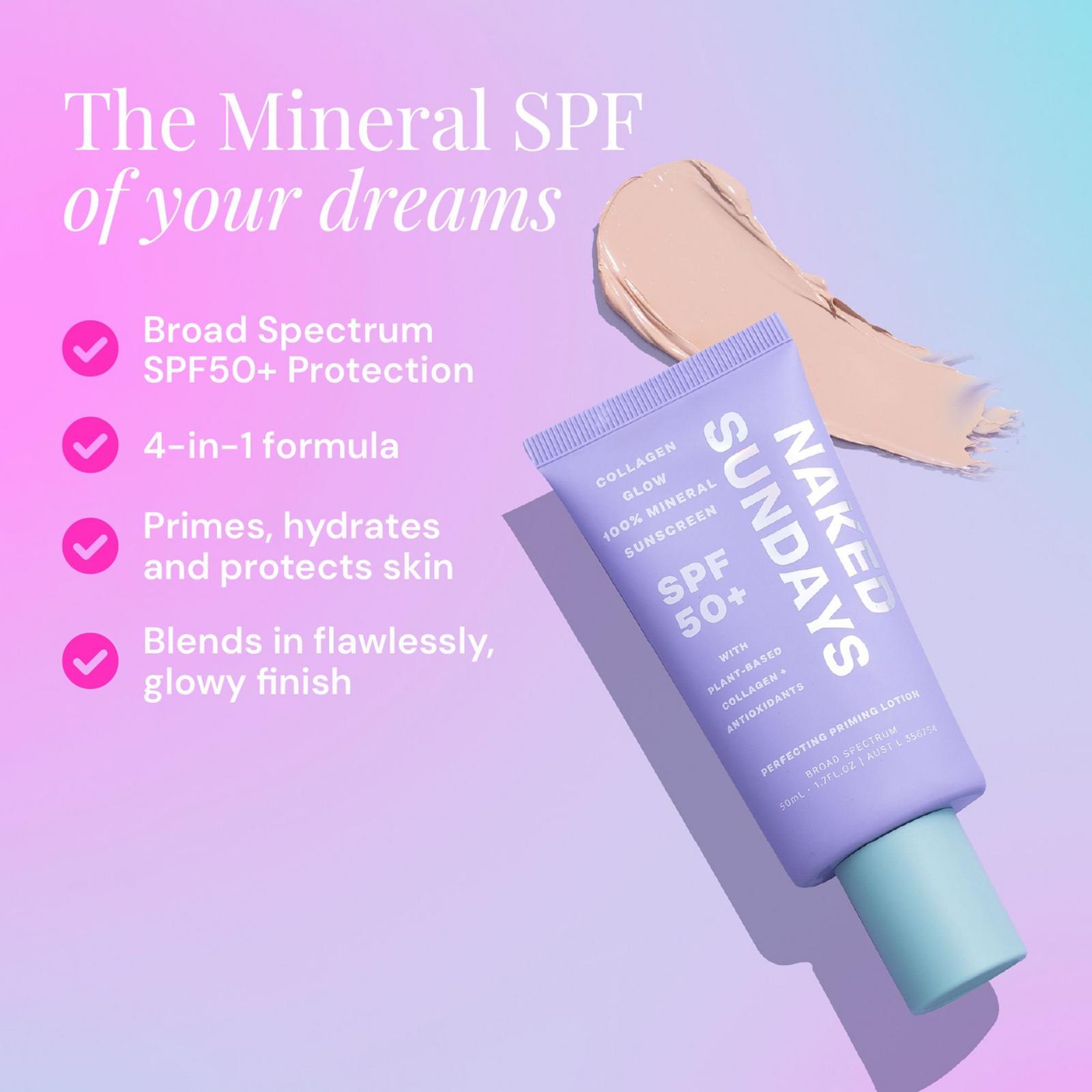 Collagen Glow 100% Mineral Sunscreen Perfecting Priming Lotion SPF50+