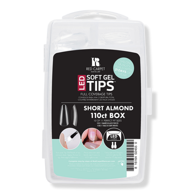 Red Carpet Manicure LED Soft Gel Short Almond Nail Tips